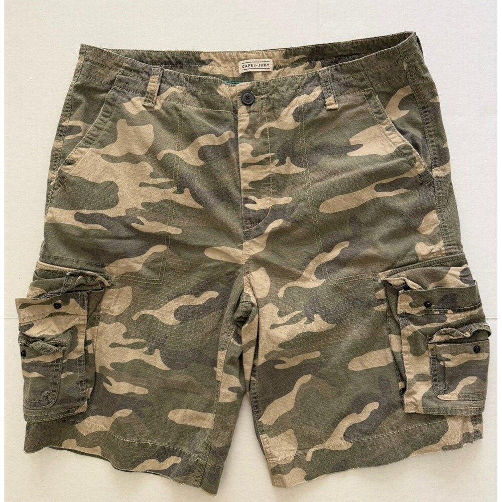 Cape Juby Men’s Ripstop Camo Cargo Shorts Size 40 Outdoor Hiking Gorpcore